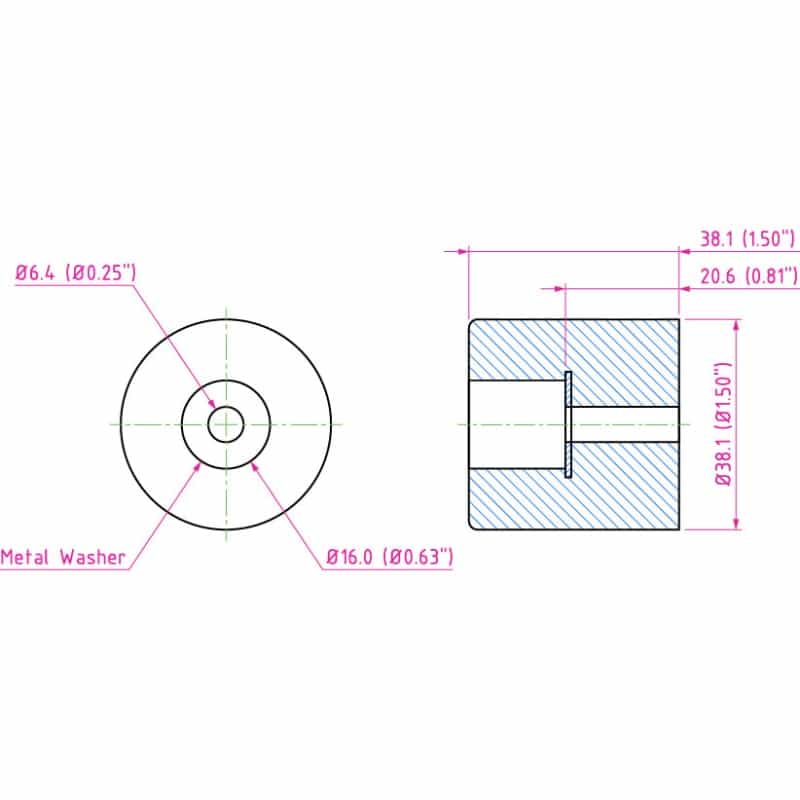 4-Pack Rubber Cabinet Feet 1.5" Dia. X 1.5" h
