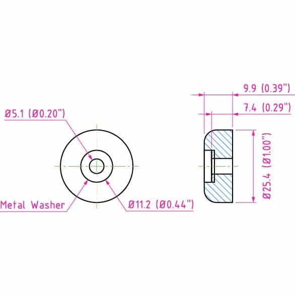 4-Pack Rubber Cabinet Feet 1" Dia. X 0.375" h