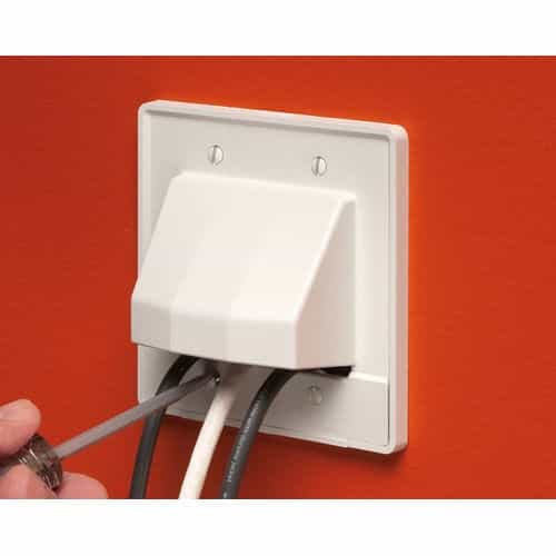 Arlington Industries Cer2 2-Gang Reversible 2-Piece Low Voltage Cable Entrance Plate