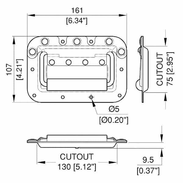 Penn-Elcom H7159ez Spring Flex Cabinet Handle Pennbrite