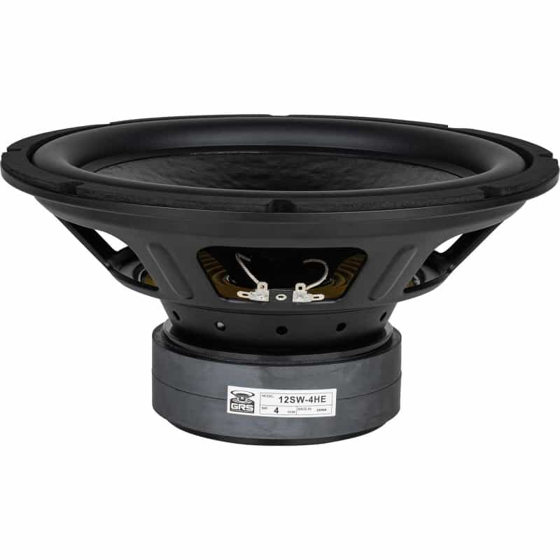 Grs 12Sw-4He 12" Paper Cone Rubber Surround High Excursion Subwoofer 4 Ohm