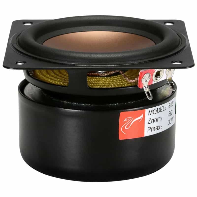 Hivi B3s 3" Shielded Aluminum Alloy Full-Range Driver Square Frame
