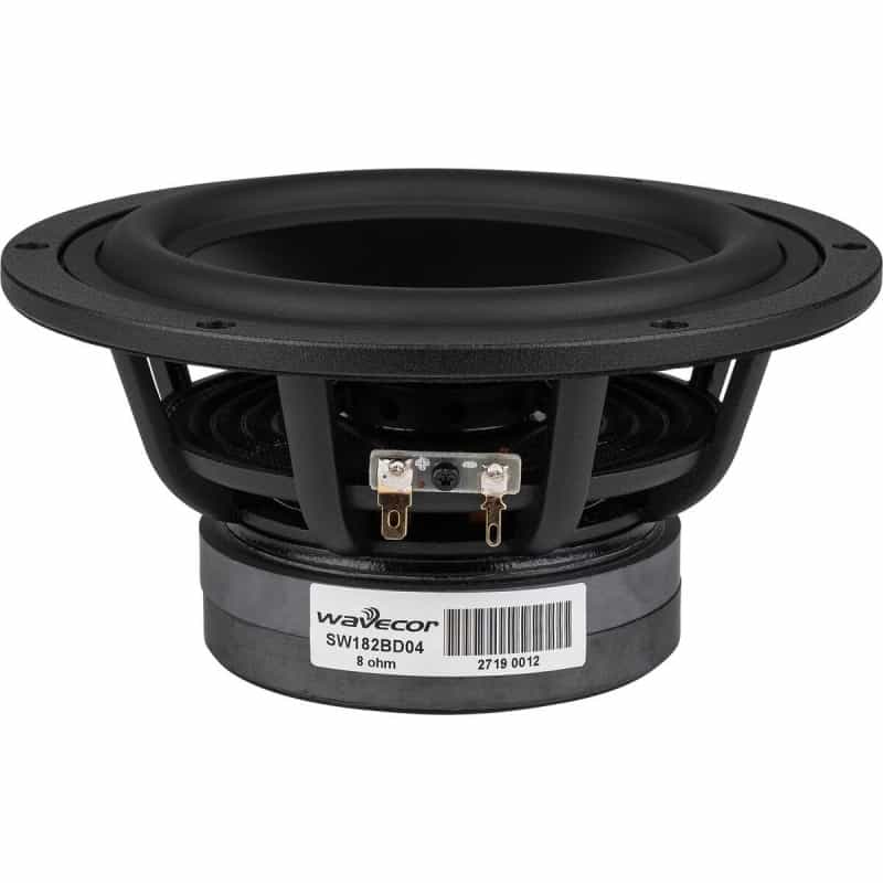 Wavecor Sw182bd04 7" Balanced Drive Black Aluminum Cone Subwoofer 8 Ohm