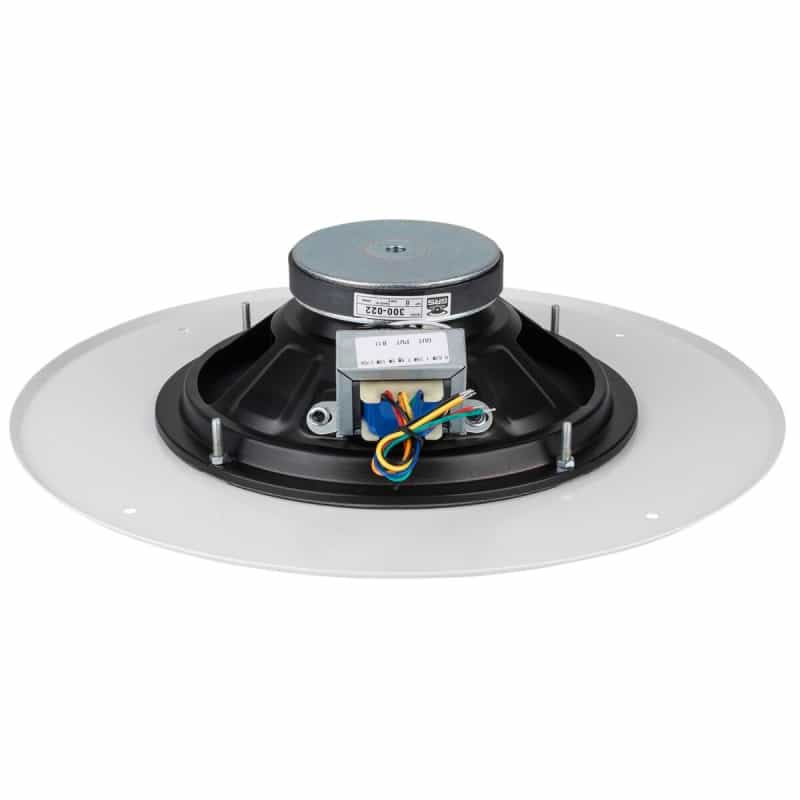 8" Ceiling Speaker With 70V Transformer & White Grill For Background Music, Paging, Alarm Signaling