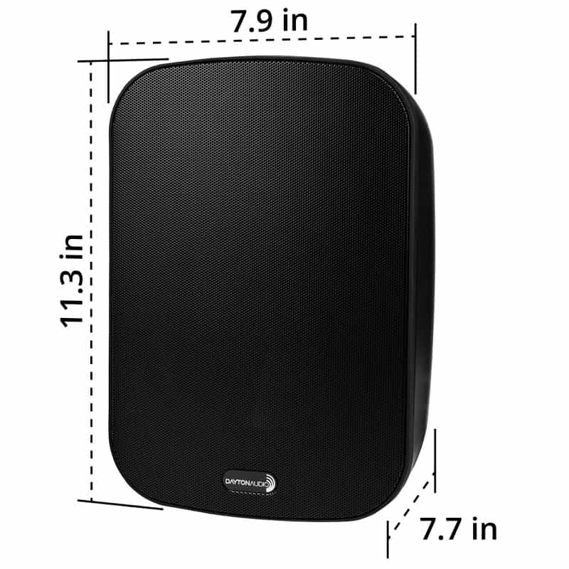 Dayton Audio Io65xtb 6-1/2" Ip66 Indoor/Outdoor 2-Way Speaker Pair With Radiator Black