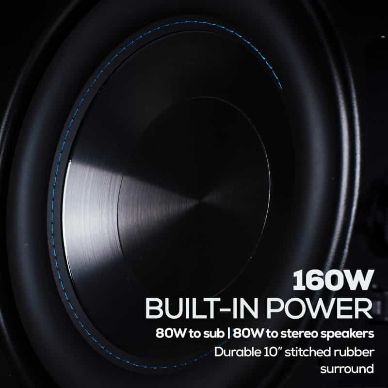 Dayton Audio Powered Outdoor Subwoofer And 6-1/2" Indoor/ Outdoor Io65xtb Speaker Bundle Black