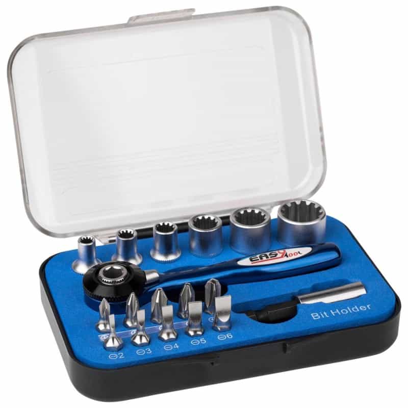 18 Pc Ratchet Tool Set With Double-Ended Aluminum Handle