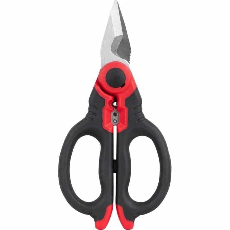 Heavy Duty Electricians Scissors With Built-In Crimper And Belt Clip
