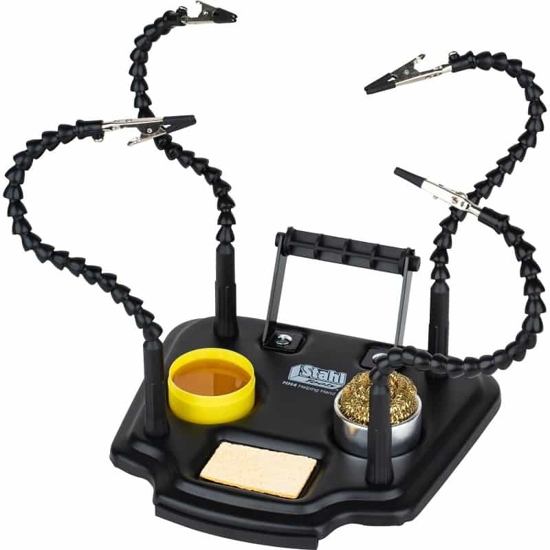 Stahl Tools Hh4 Helping Hand With 4 Flexible Arms, Tip Cleaner, Rosin, And Solder Roll Holder