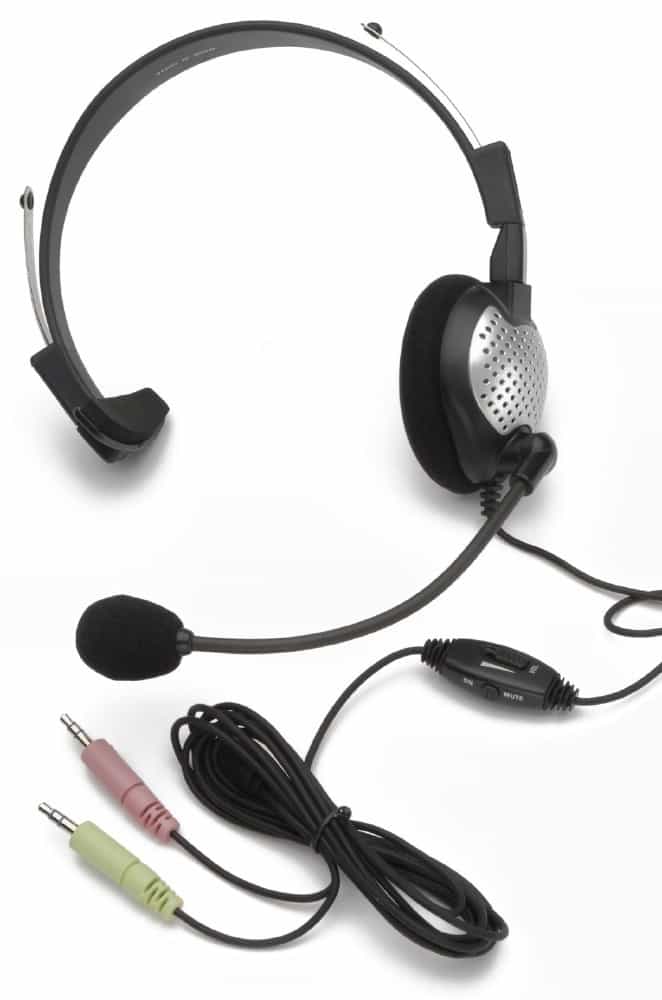 Noise-Canceling Monaural Headset W/Volume Control