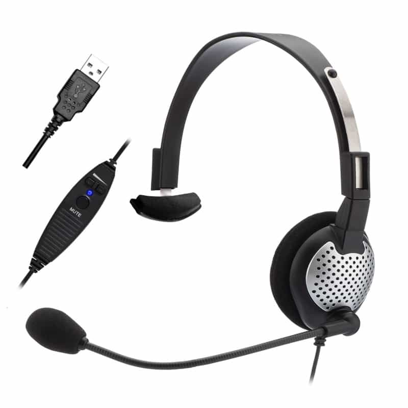 Monaural Usb Headset W/Volume Control