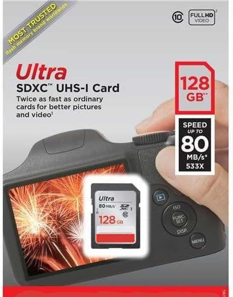 128Gb Ultra Sdxc Uhs-I Memory Card – Brand May Vary Based On Availability