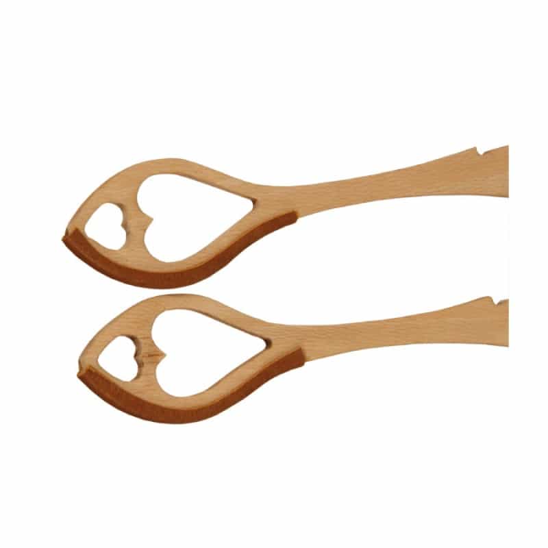 Roosebeck Dulcimer Hammers With Hearts, Leather Padded - Pair