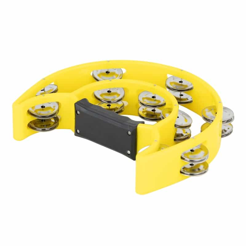 X8 Drums Deluxe Crescent Tambourine, Yellow